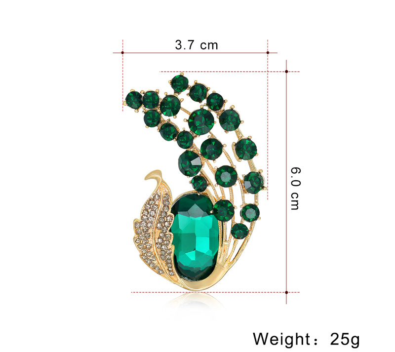Moda Pavo Real Aleación Embutido Cristal Diamantes De Imitación Mujeres Broches display picture 1