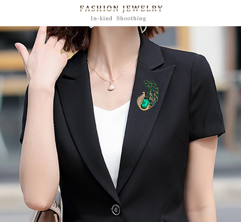 Fashion Peacock Alloy Inlay Crystal Rhinestones Women's Brooches display picture 5
