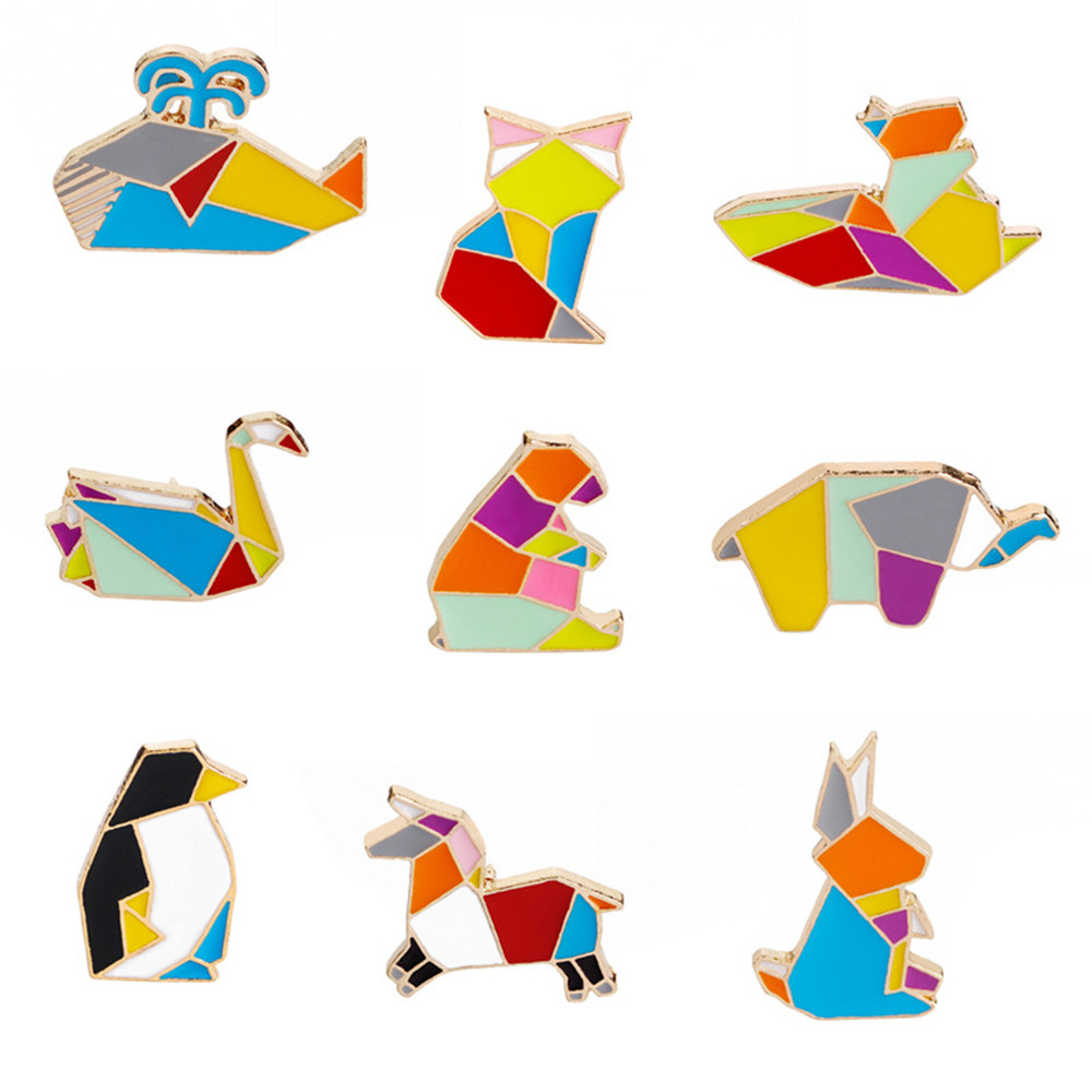 Cute Penguin Rabbit Dolphin Alloy Enamel Kid's Brooches display picture 1