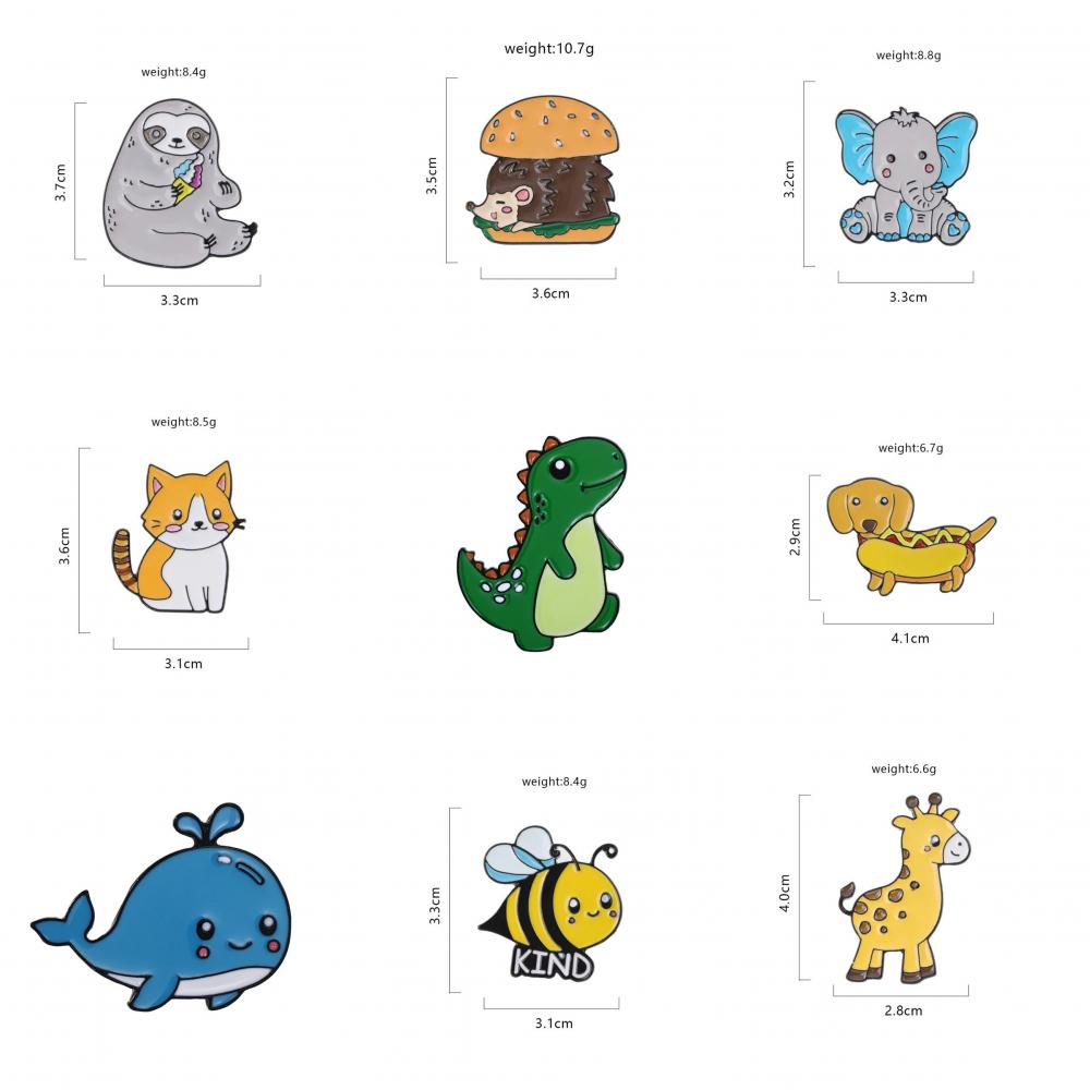 Cute Dinosaur Cat Elephant Alloy Enamel Kid's Brooches display picture 1