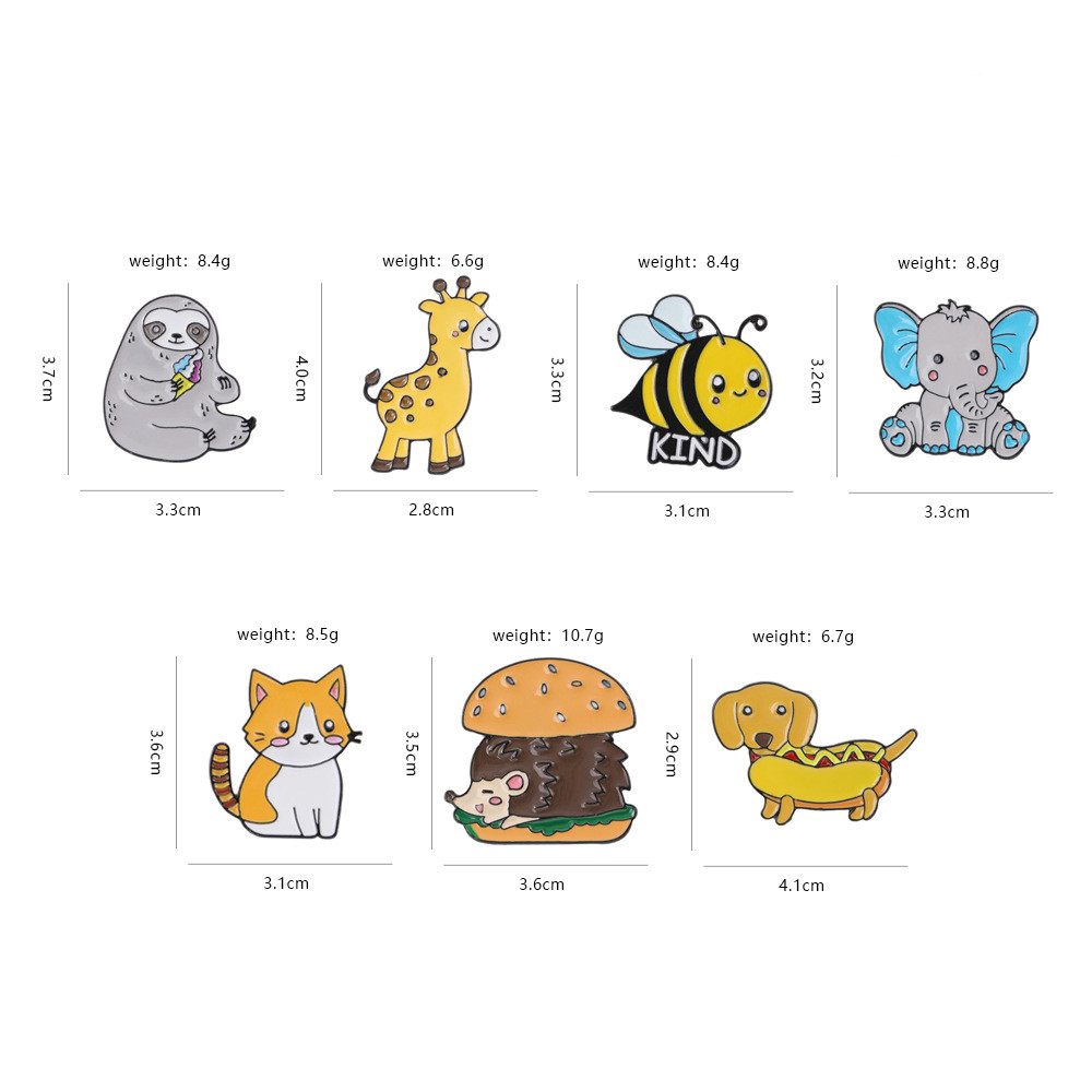 Cute Dinosaur Cat Elephant Alloy Enamel Kid's Brooches display picture 2
