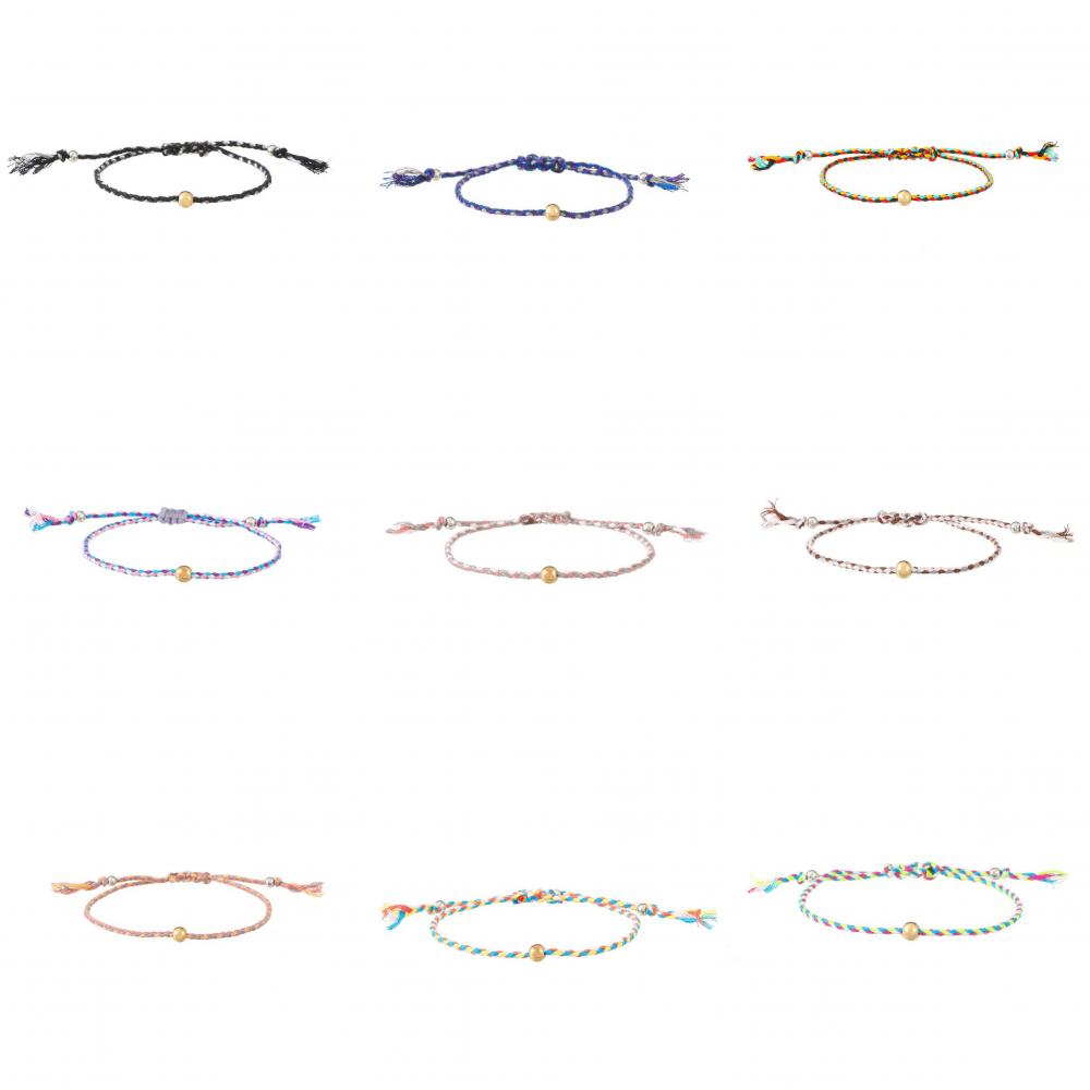 1 Stück Lässig Einfacher Stil Klassischer Stil Geometrisch Baumwoll Draht Kupfer Perlen Perlen Runden Vergoldet Unisex Armbänder display picture 1