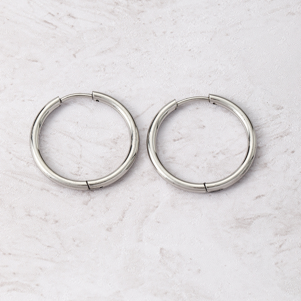 1 Pair Simple Style Circle Metal Women's Hoop Earrings display picture 7