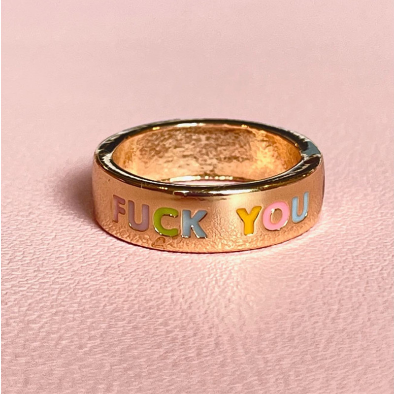 Cute Letter Flower Mushroom Copper Gold Plated Rings In Bulk display picture 1