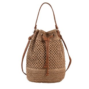 Women's Straw Solid Color Fashion Bucket String Crossbody Bag display picture 1