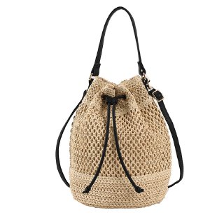 Women's Straw Solid Color Fashion Bucket String Crossbody Bag display picture 2