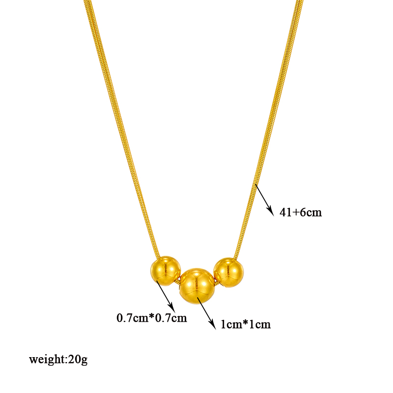 Basic Ball Titanium Steel Necklace display picture 6