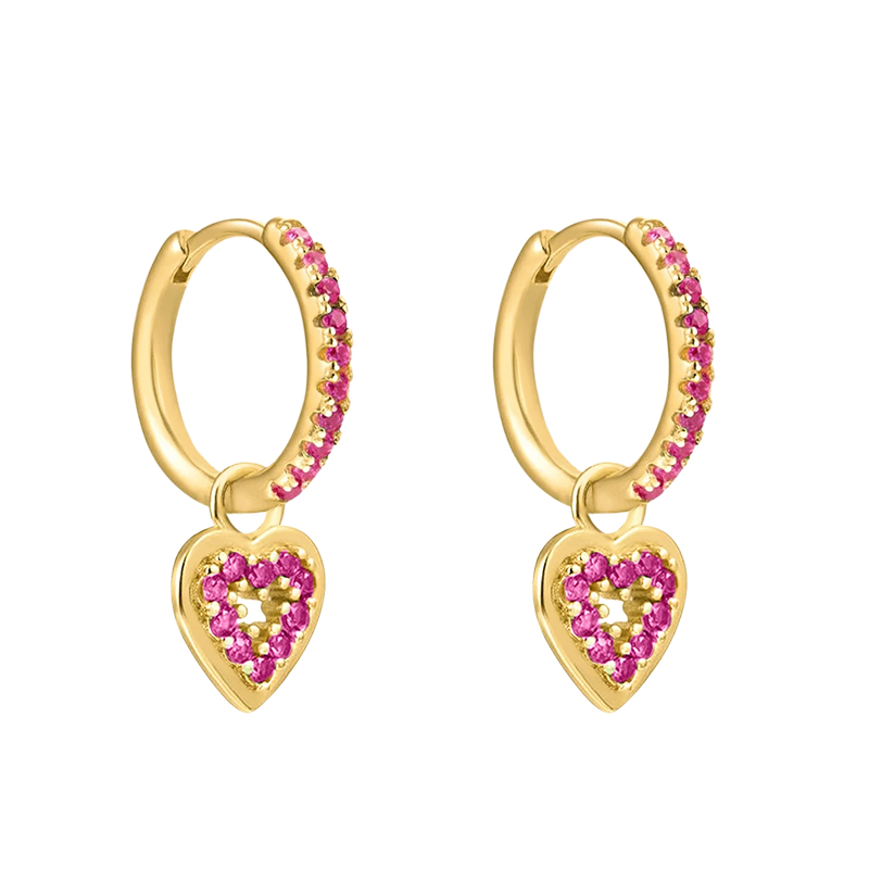 1 Paar Ins-stil Mode Herzform Schmetterling Überzug Inlay Kupfer Zirkon Vergoldet Ohrringe display picture 10