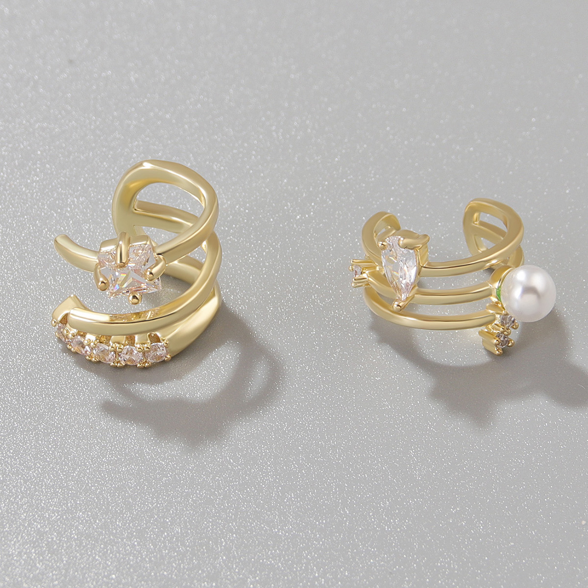 1 Piece Fashion C Shape Plating Inlay Copper Pearl Zircon Gold Plated Silver Plated Ear Clips display picture 8