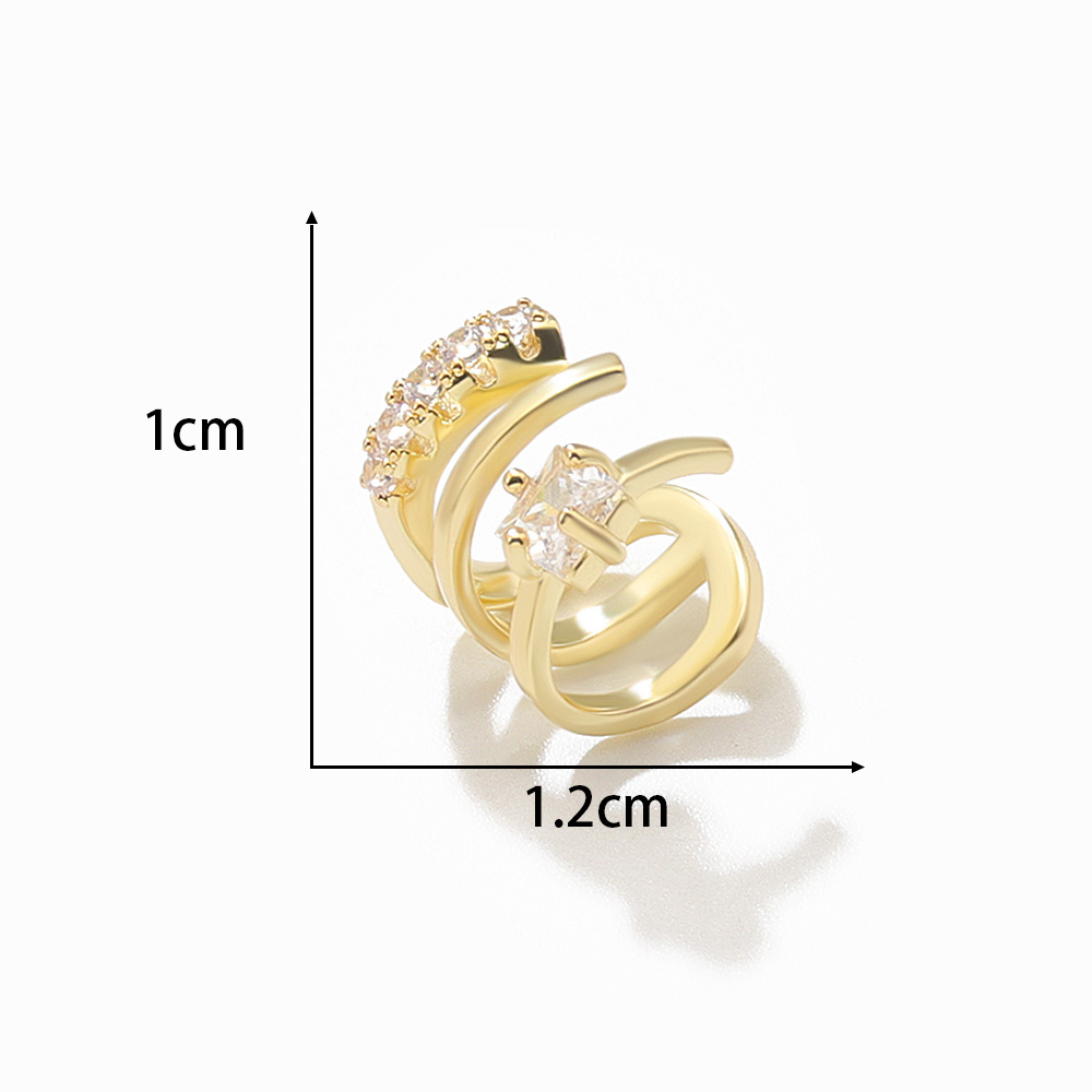1 Piece Fashion C Shape Plating Inlay Copper Pearl Zircon Gold Plated Silver Plated Ear Clips display picture 1