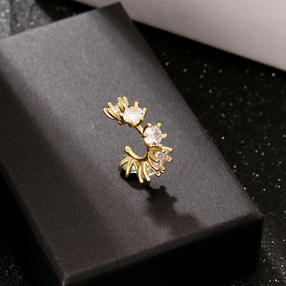 1 Piece French Style C Shape Plating Inlay Copper Zircon Gold Plated Silver Plated Ear Clips display picture 10