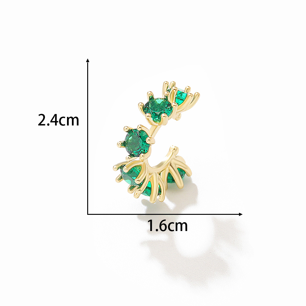 1 Piece French Style C Shape Plating Inlay Copper Zircon Gold Plated Silver Plated Ear Clips display picture 12