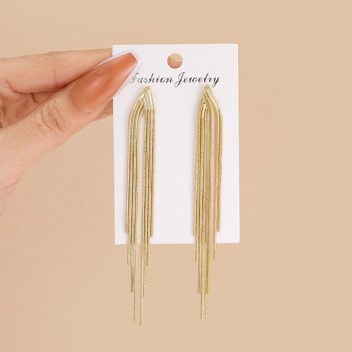 1 Pair Elegant Tassel Alloy Gold Plated Women's Drop Earrings display picture 1