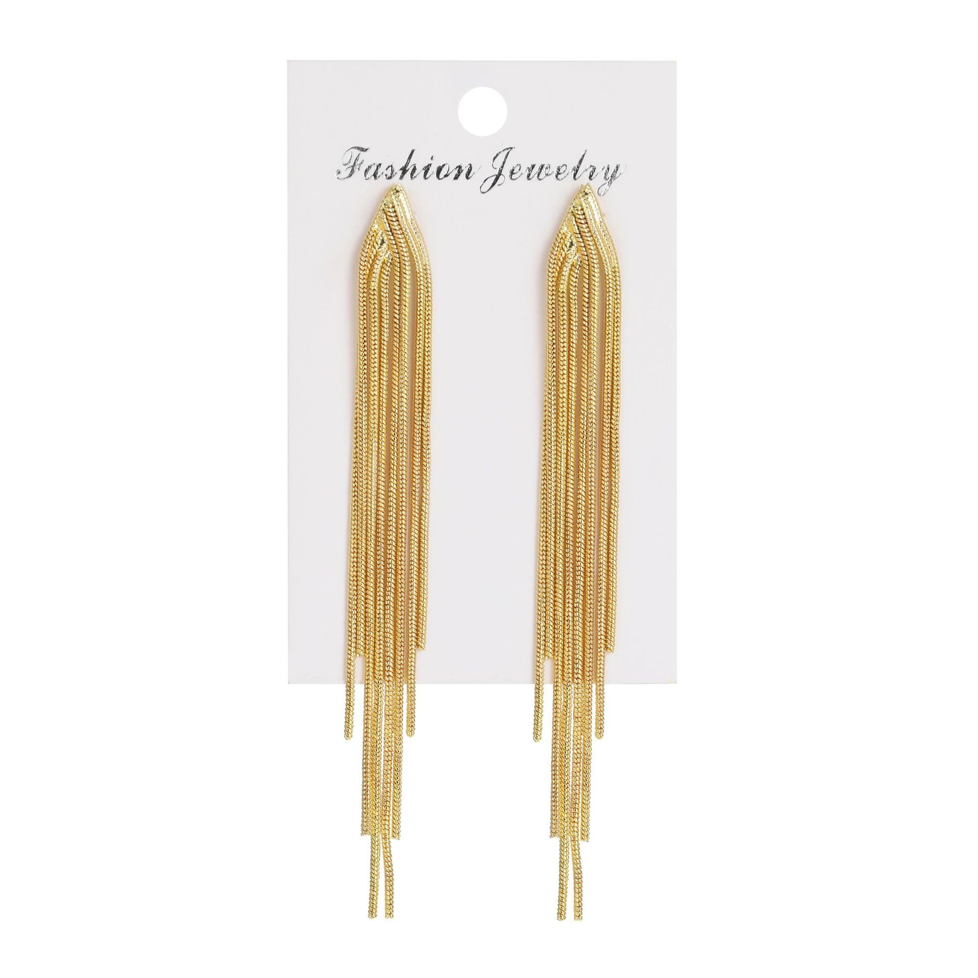 1 Pair Elegant Tassel Alloy Gold Plated Women's Drop Earrings display picture 2