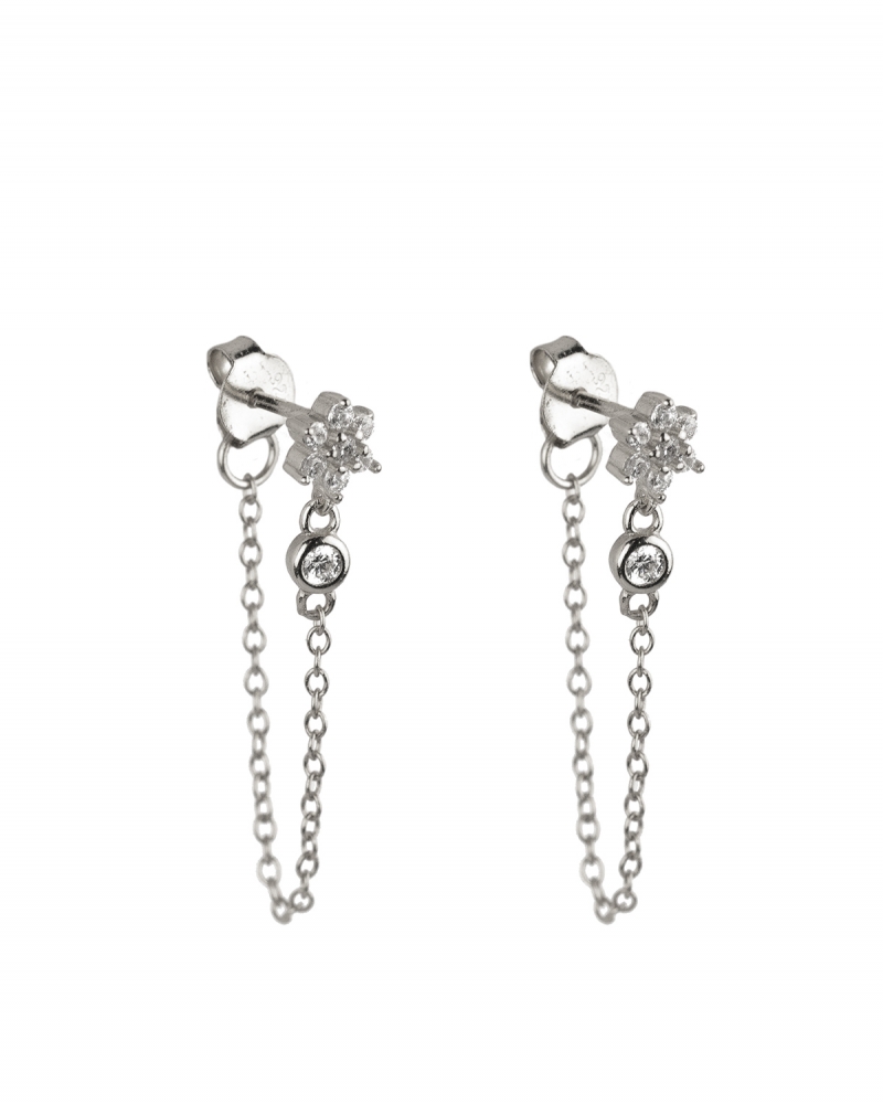 Fashion Flower Copper Plating Zircon Dangling Earrings 1 Pair display picture 3