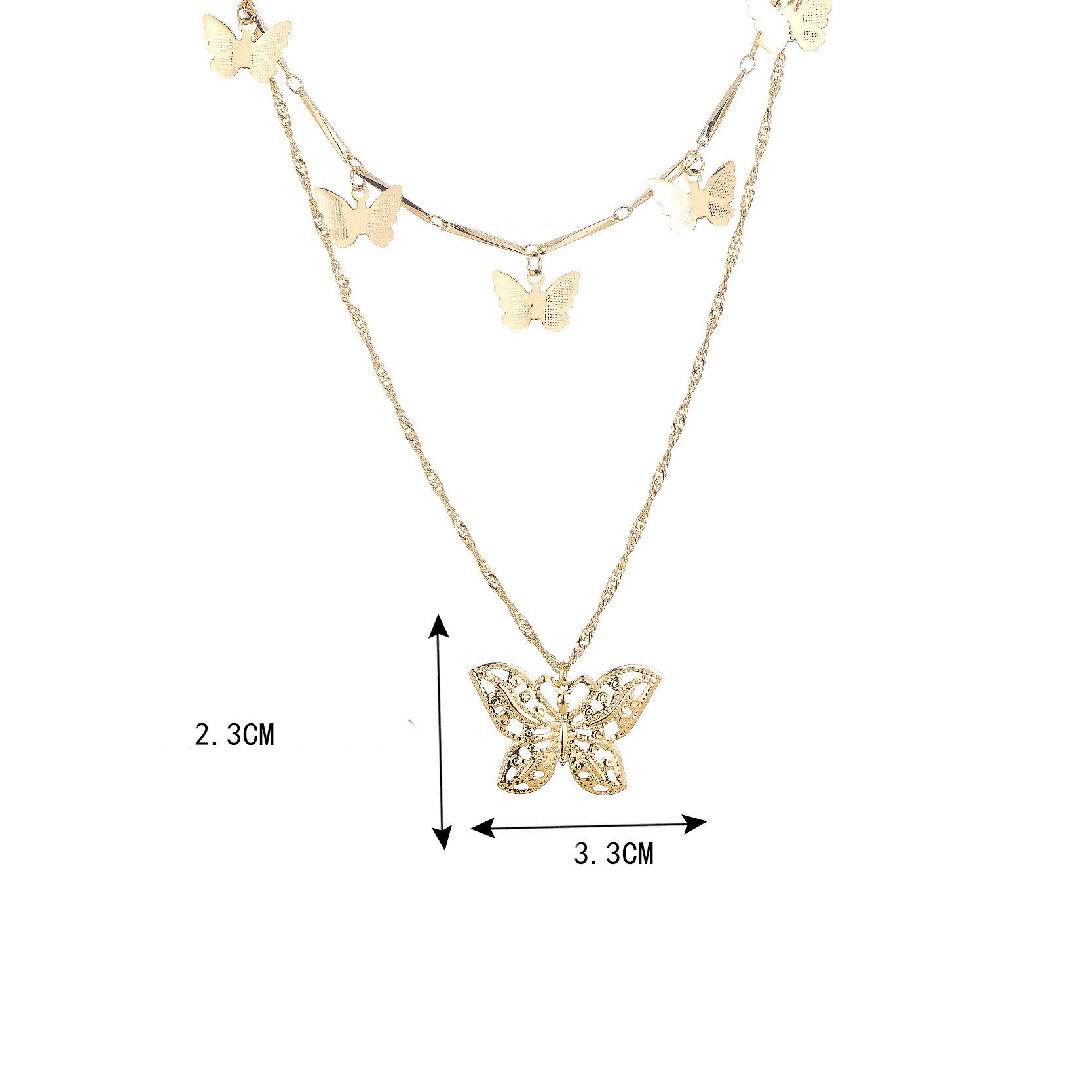 Simple Style Butterfly Alloy Plating Women's Layered Necklaces display picture 5