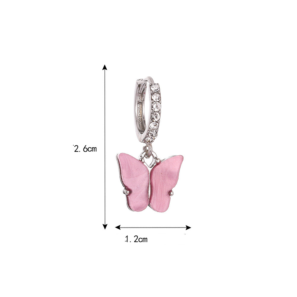 1 Pair Fashion Butterfly Arylic Alloy Inlay Rhinestones Women's Drop Earrings display picture 6