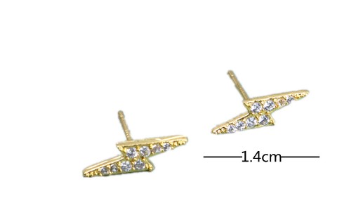 1 Par Estilo Simple Relámpago Metal Embutido Diamantes De Imitación Mujeres Pendientes display picture 5
