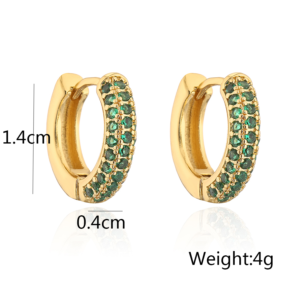 Fashion Round Copper Inlay Zircon Hoop Earrings 1 Pair display picture 5