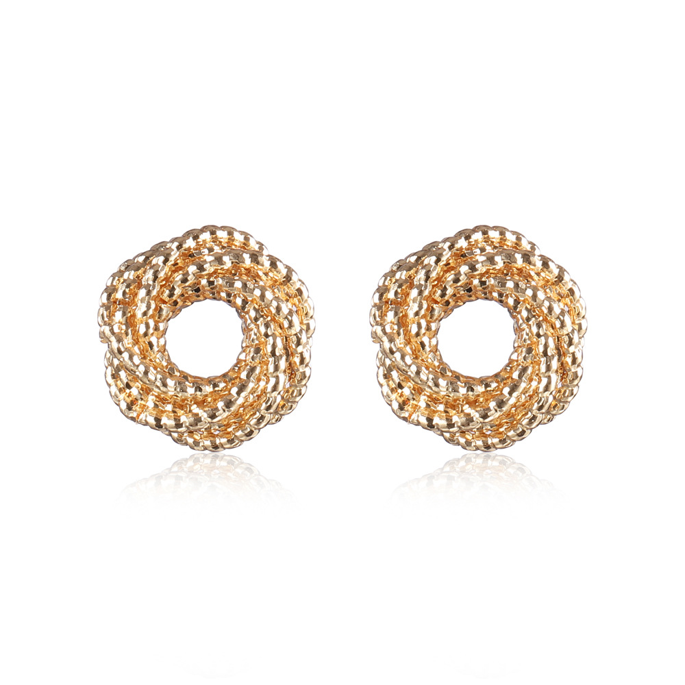 1 Pair Simple Style Commute Solid Color Lines Plating Metal White Gold Plated Gold Plated Ear Studs display picture 1