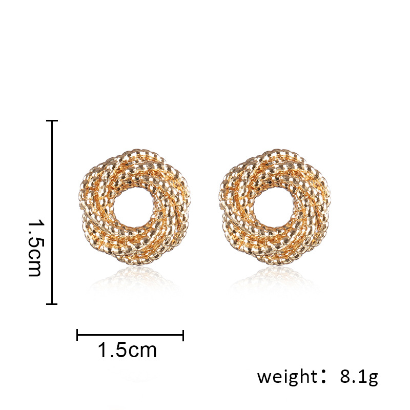 1 Pair Simple Style Commute Solid Color Lines Plating Metal White Gold Plated Gold Plated Ear Studs display picture 2