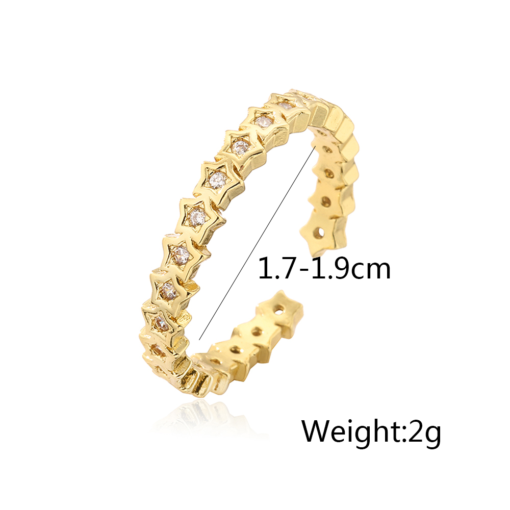 Fashion Round Copper Inlay Zircon Open Ring display picture 1