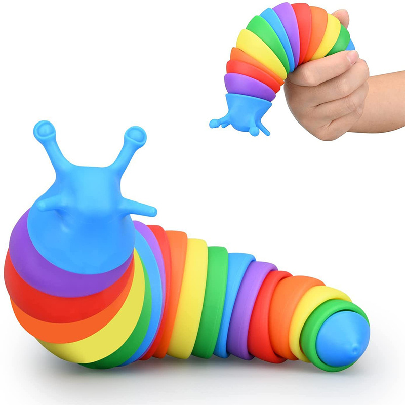 New Style Colorful Caterpillar Fun Decompression Toy Children Vent Slug Pressure Reduction Toy Wholesale display picture 3