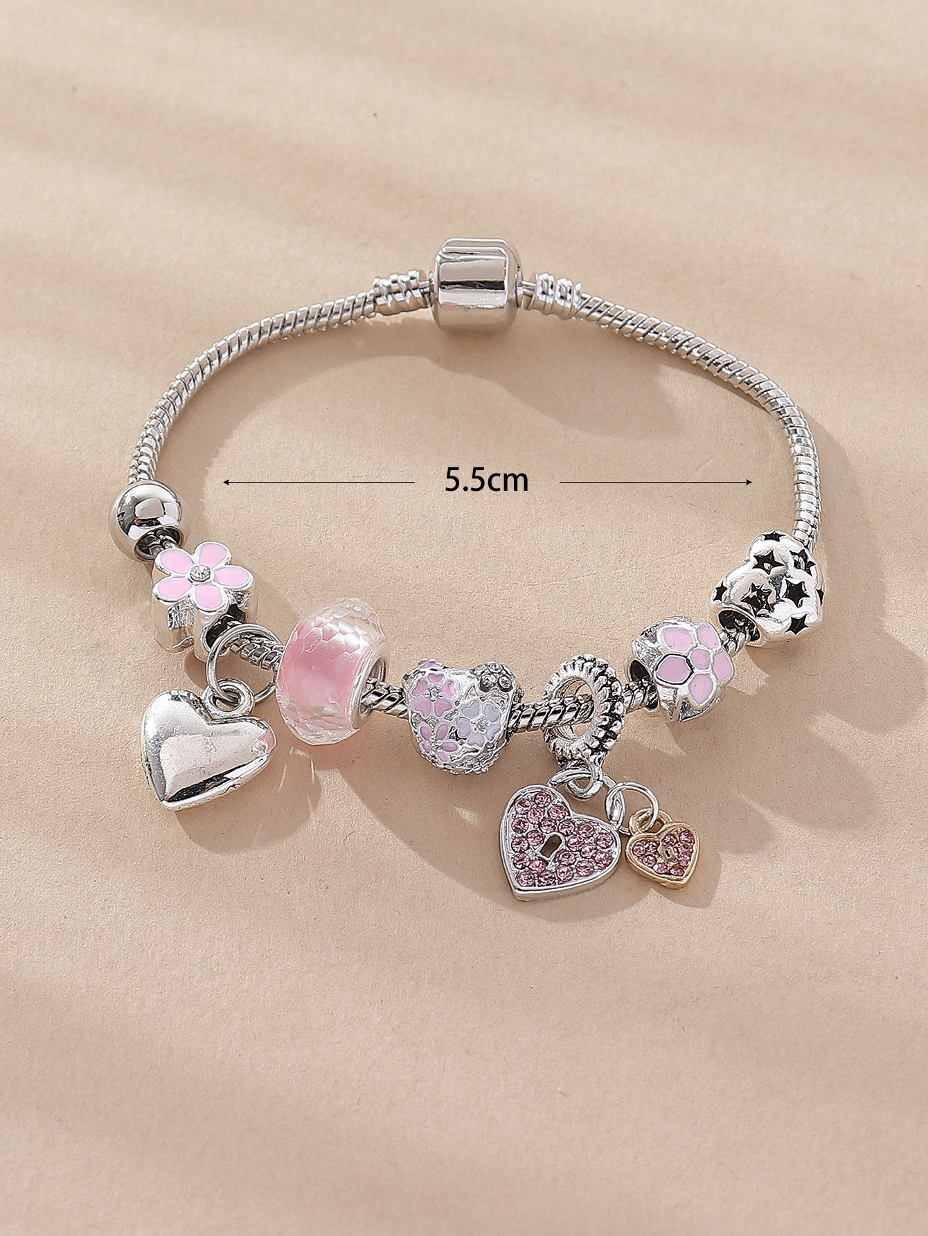 Fashion Heart Shape Alloy Copper Plating Rhinestones Bracelets 1 Piece display picture 3
