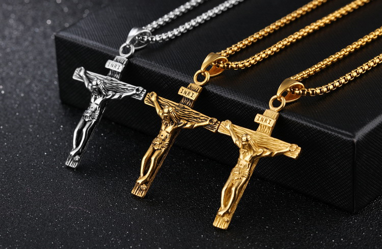 Hip-hop Cross Stainless Steel Titanium Steel Plating Pendant Necklace 1 Piece display picture 2