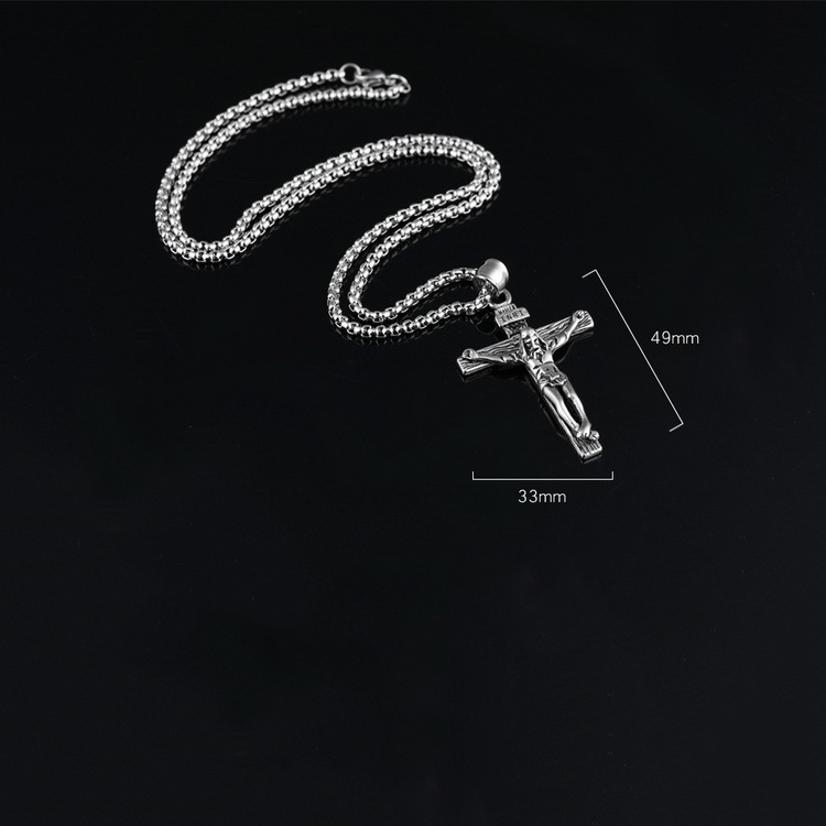 Hip-hop Cross Stainless Steel Titanium Steel Plating Pendant Necklace 1 Piece display picture 1