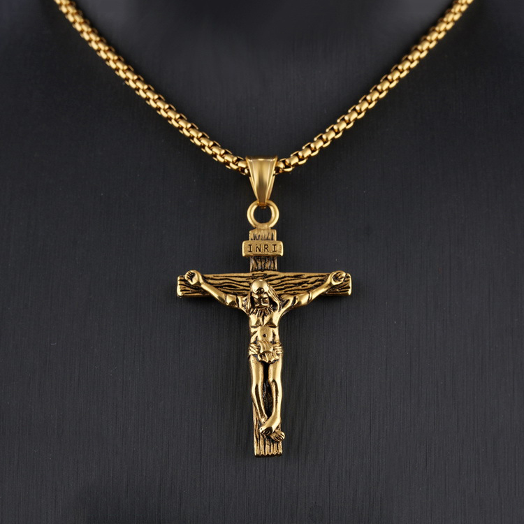 Hip-hop Cross Stainless Steel Titanium Steel Plating Pendant Necklace 1 Piece display picture 3