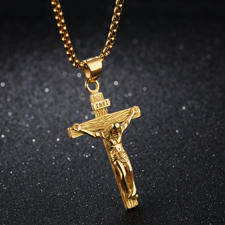 Hip-hop Cross Stainless Steel Titanium Steel Plating Pendant Necklace 1 Piece display picture 4