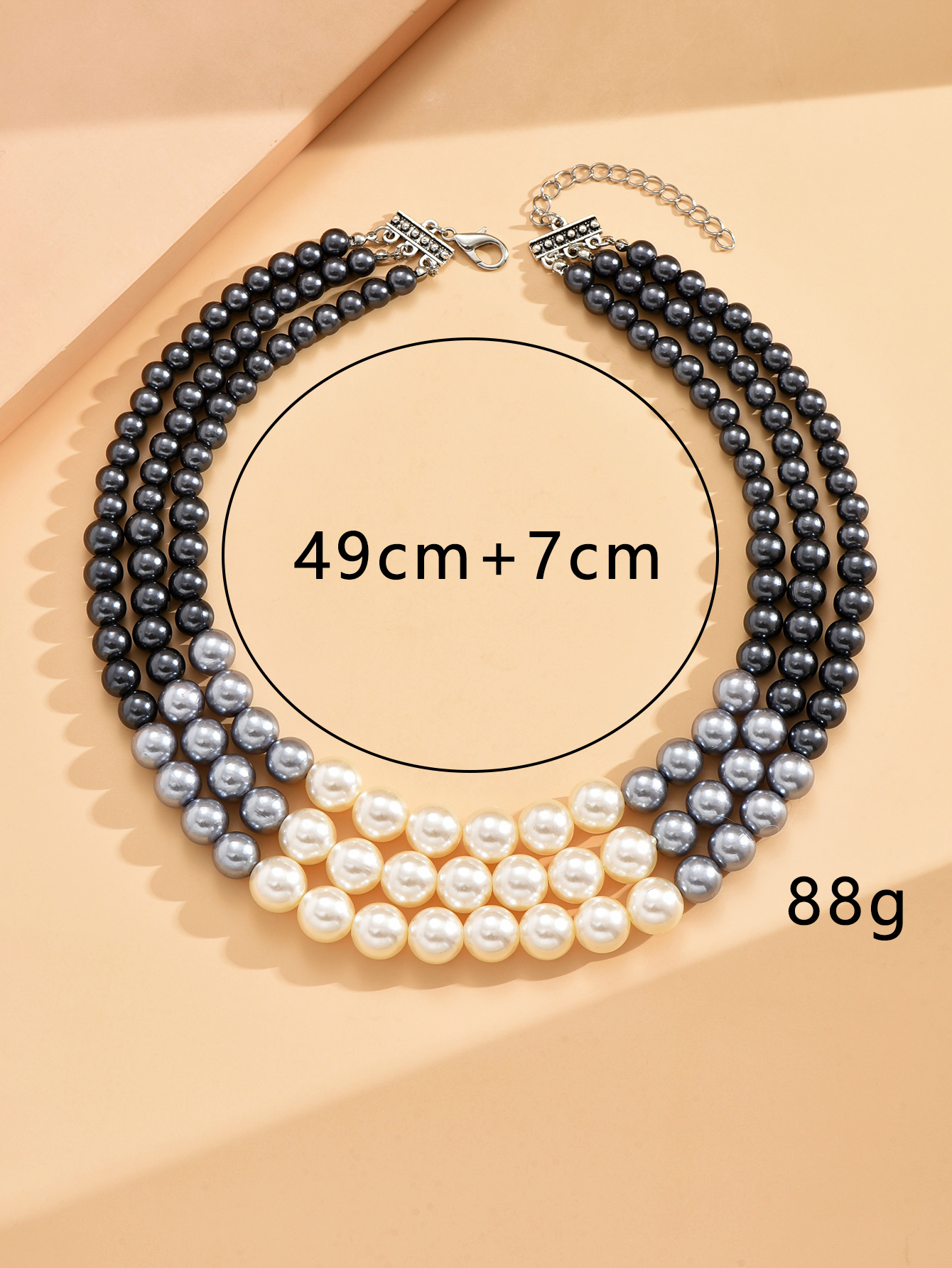 1 Stück Mode Runden Künstliche Perle Legierung Perlen Frau Geschichtete Halskette display picture 5
