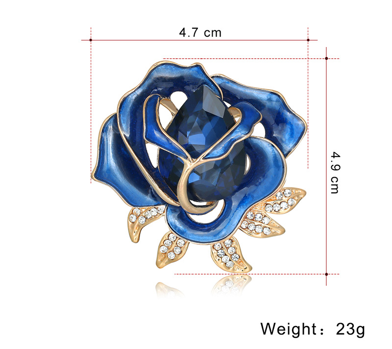 Fashion Rose Alloy Enamel Hollow Out Inlay Rhinestones Glass Women's Brooches display picture 7