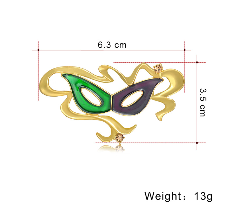 Fashion Mask Alloy Inlay Rhinestones Unisex Brooches display picture 2