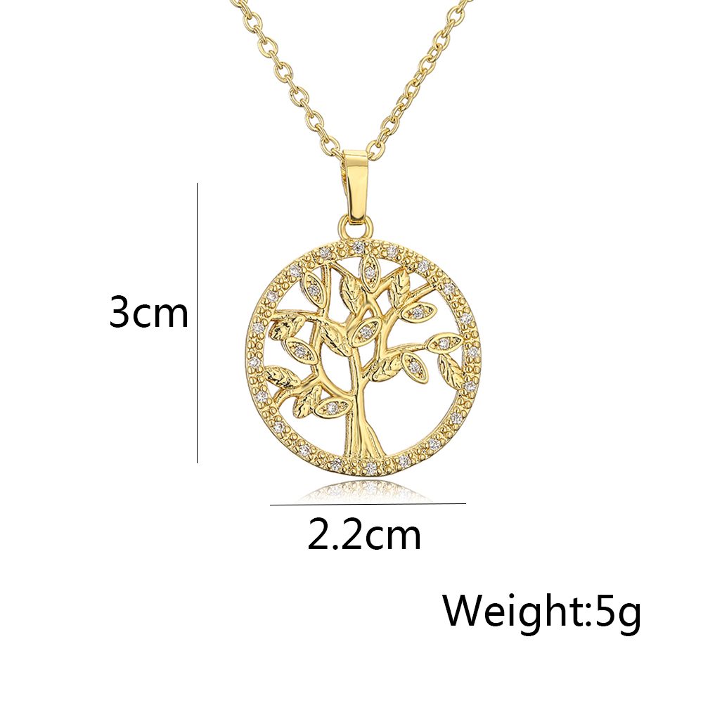 1 Piece Fashion Tree Heart Shape Copper Inlay Zircon Pendant Necklace display picture 2