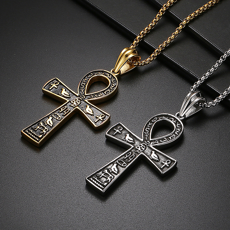 1 Piece Fashion Cross Titanium Steel Plating 18k Gold Plated Men's Pendant Necklace display picture 5