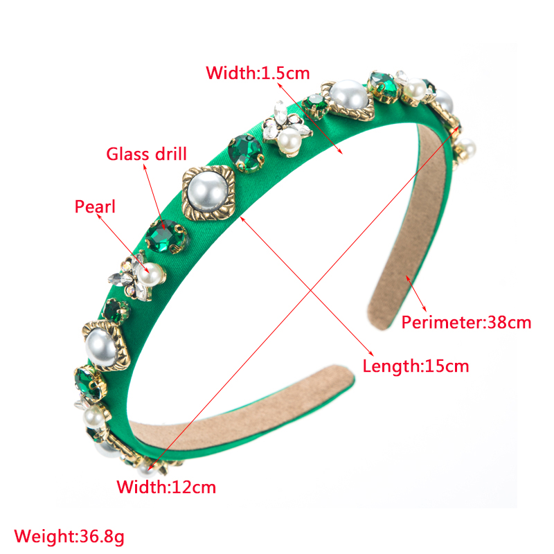 Vintage Style Simple Style Classic Style Geometric Cloth Plating Inlay Artificial Rhinestones Hair Band 1 Piece display picture 1