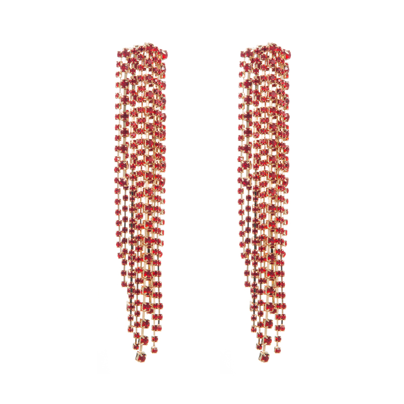 1 Pair Luxurious Fashion Classic Style Tassel Alloy Tassel Inlay Rhinestones Gold Plated Silver Plated Women's Drop Earrings display picture 5