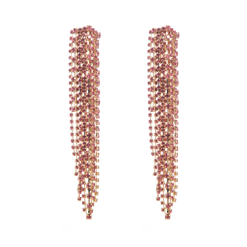 1 Pair Luxurious Fashion Classic Style Tassel Alloy Tassel Inlay Rhinestones Gold Plated Silver Plated Women's Drop Earrings display picture 10