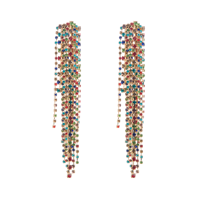 1 Pair Luxurious Fashion Classic Style Tassel Alloy Tassel Inlay Rhinestones Gold Plated Silver Plated Women's Drop Earrings display picture 11