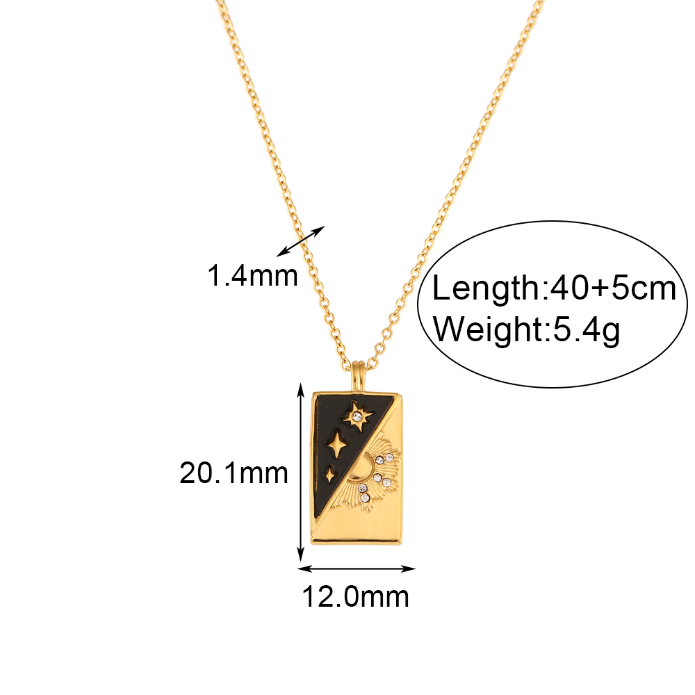 1 Piece Fashion Sun Star Stainless Steel Inlay Artificial Diamond Pendant Necklace display picture 2