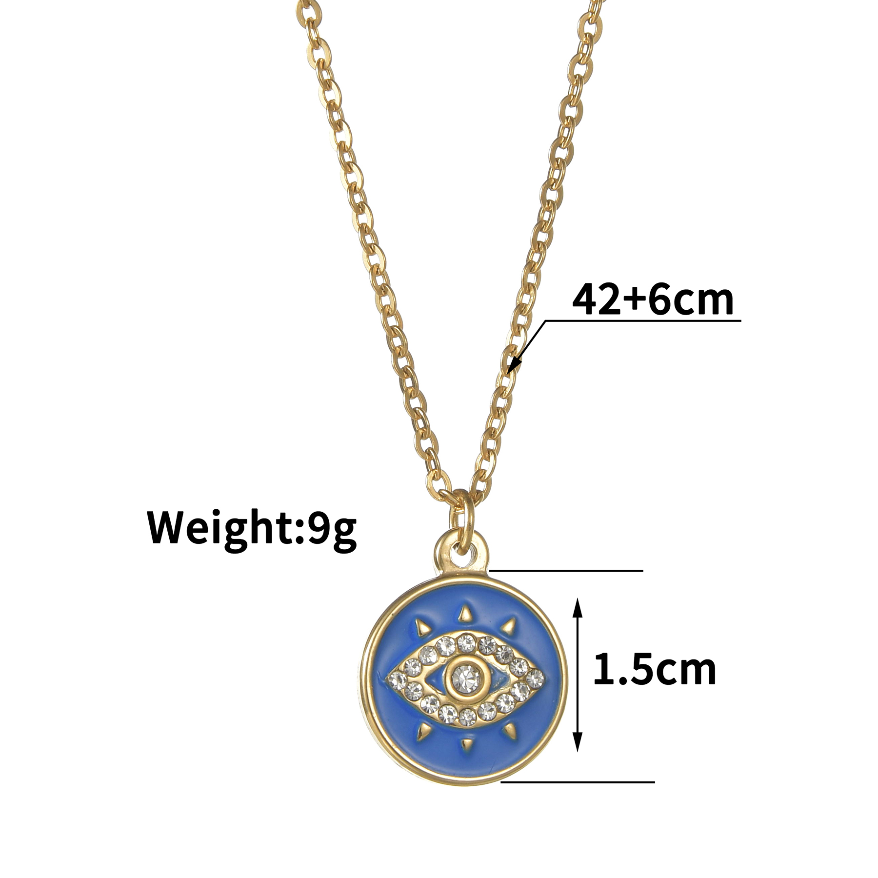 Fashion Devil's Eye Stainless Steel Enamel Plating Inlay Zircon 14k Gold Plated Pendant Necklace display picture 1