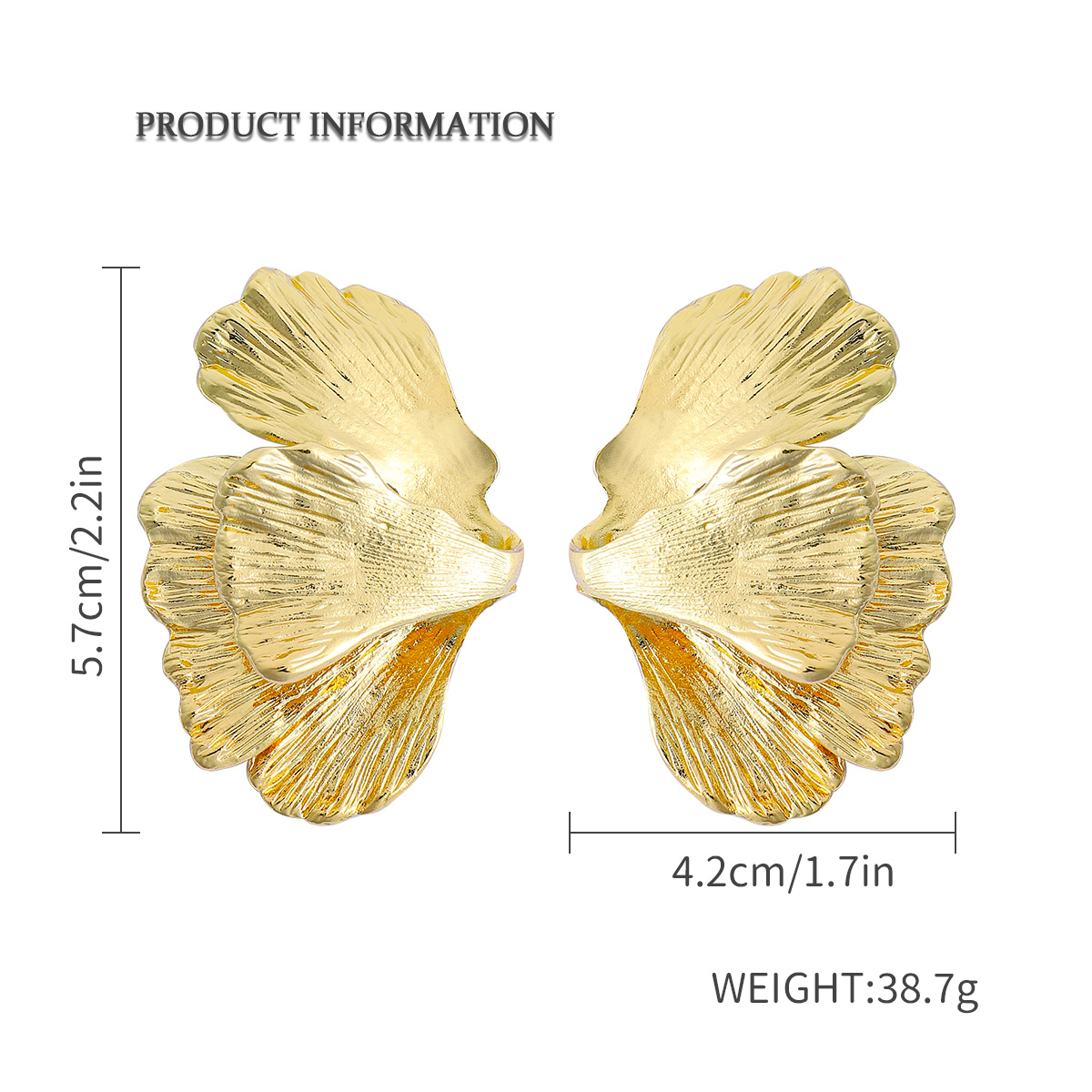 1 Pair Fashion Ginkgo Leaf Plating Alloy Ear Studs display picture 8