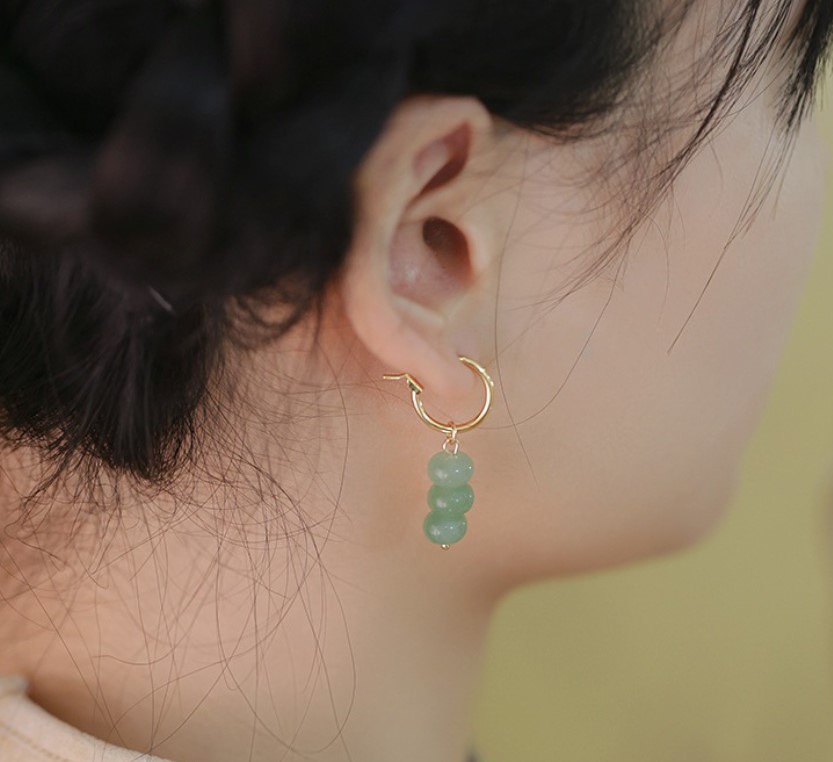 1 Pair Elegant Geometric Natural Stone Drop Earrings display picture 1