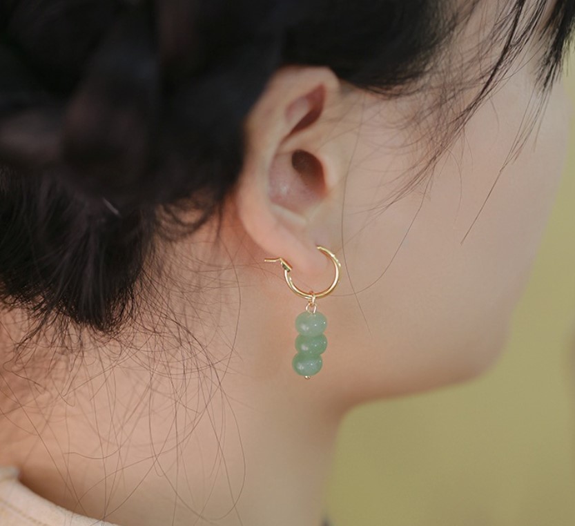 1 Paire Élégant Géométrique La Pierre Naturelle Boucles D'oreilles display picture 1