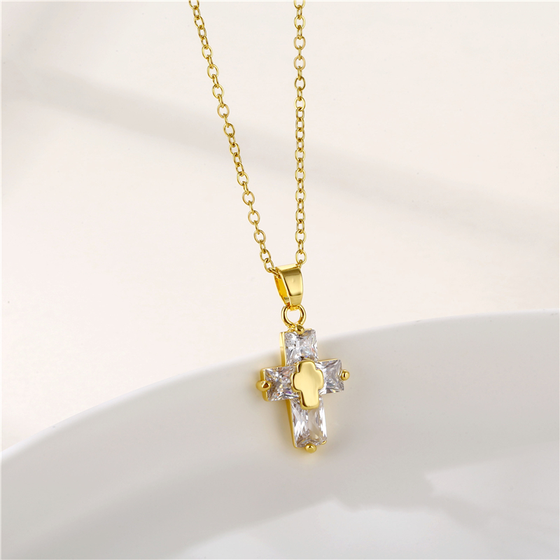 Stainless Steel Titanium Steel 18K Gold Plated INS Style Plating Inlay Sun Heart Shape Whale Zircon Pendant Necklace display picture 20