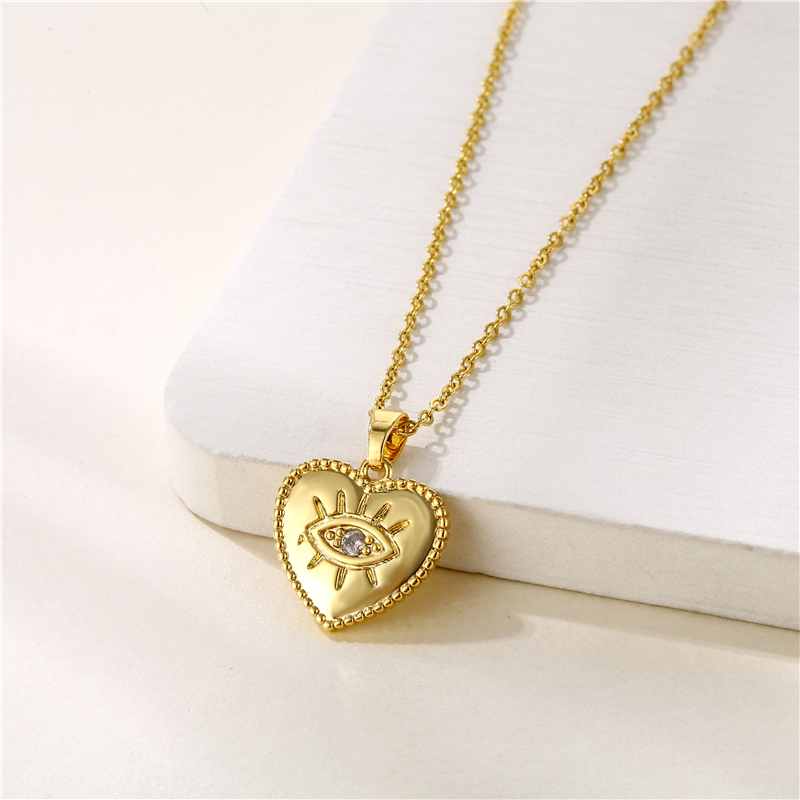 Stainless Steel Titanium Steel 18K Gold Plated INS Style Plating Inlay Sun Heart Shape Whale Zircon Pendant Necklace display picture 16
