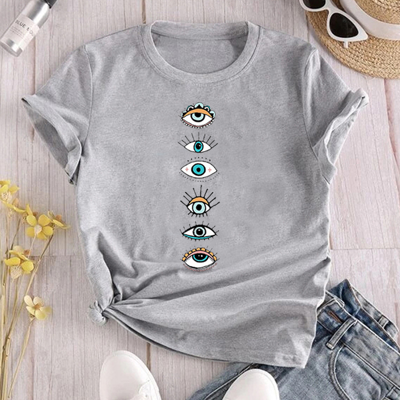 Women's T-shirt Short Sleeve T-shirts Printing Casual Eye display picture 8