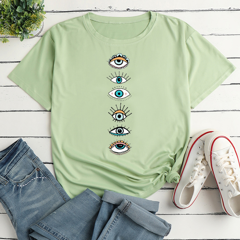 Women's T-shirt Short Sleeve T-shirts Printing Casual Eye display picture 4